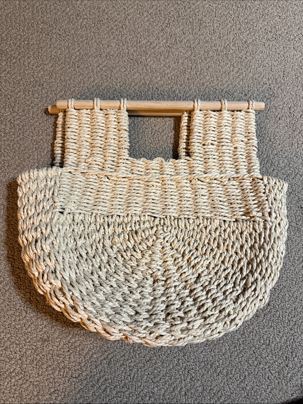 Handwoven Straw Tote Bag in Natural
